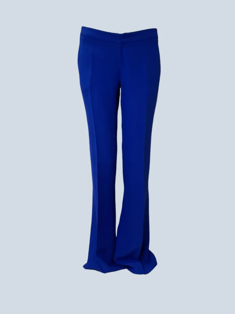 Pantaloni a zampa in seta, 40.