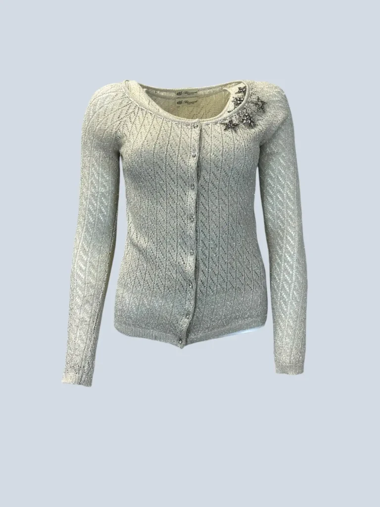 Twin-set in cotone e lurex applicazioni, 42.