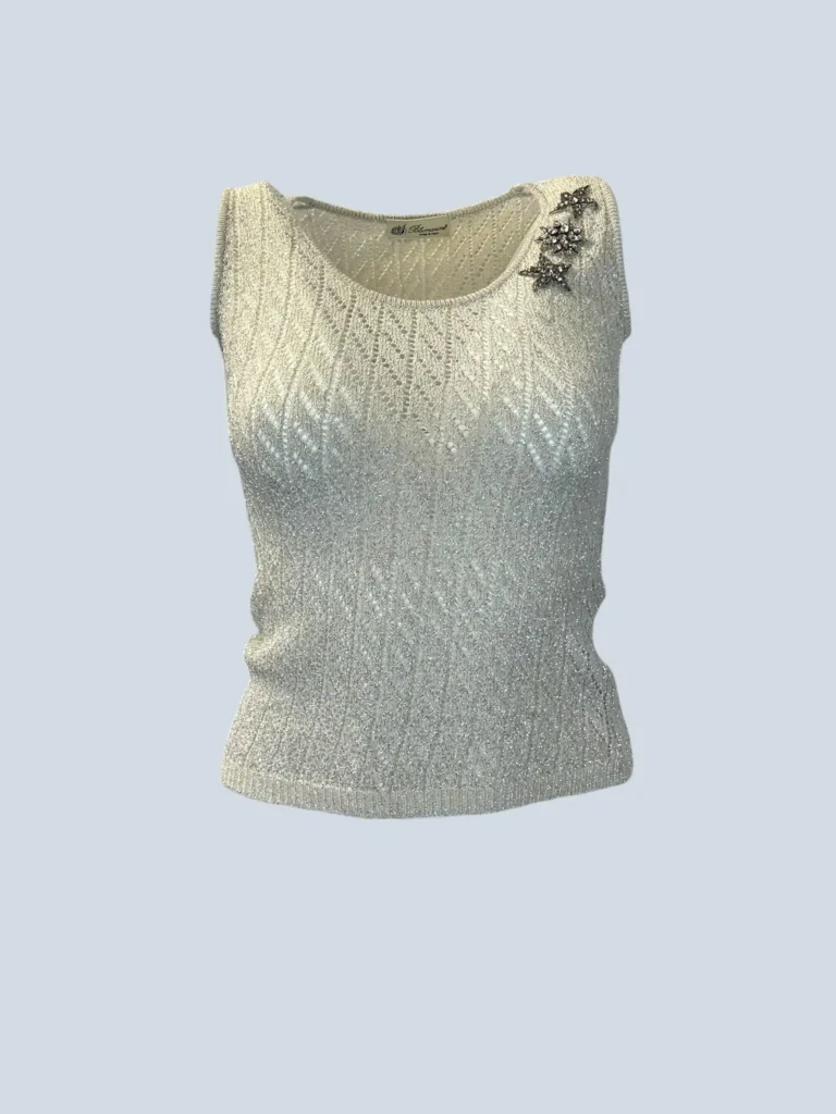 Cotton and lurex twin-set with applications, 42., photo 4 of 12