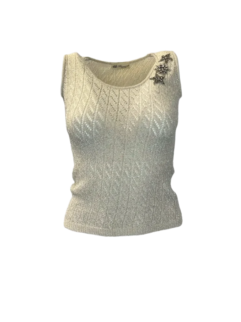Cotton and lurex twin-set with applications, 42., photo 4 of 12
