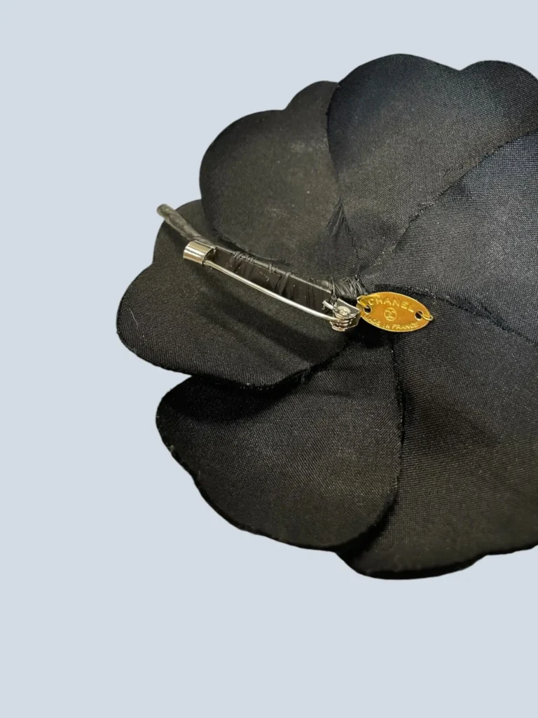 Silk satin Camellia brooch, photo 4 of 4