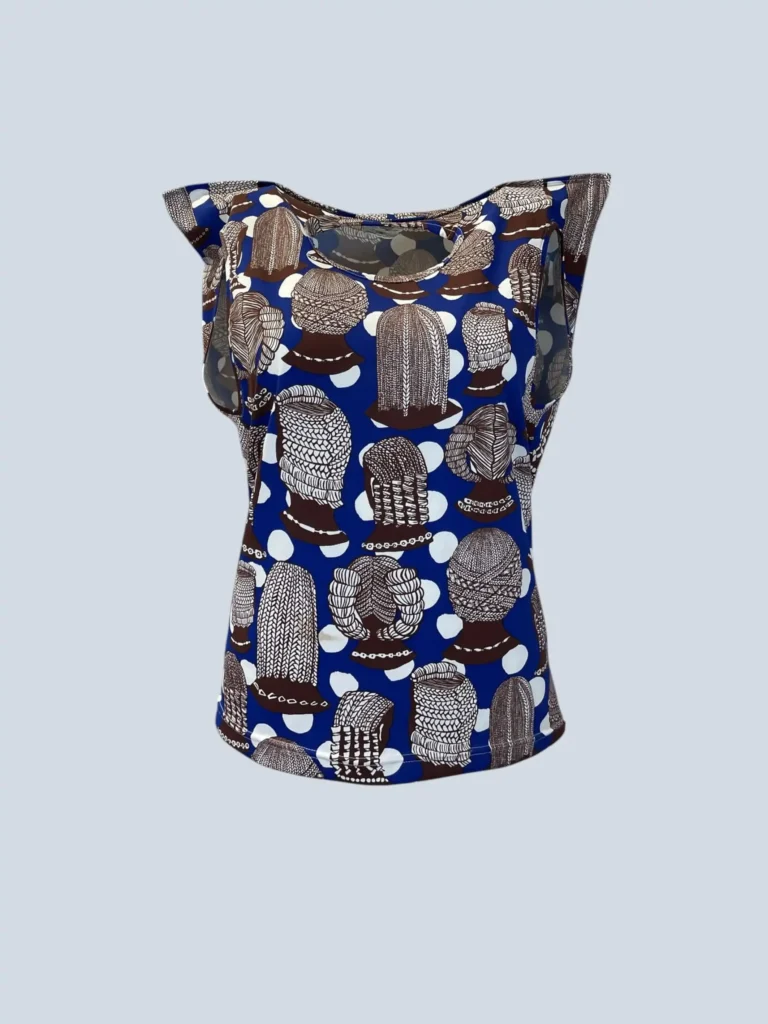 Top in cotone stampa geometrica, M.