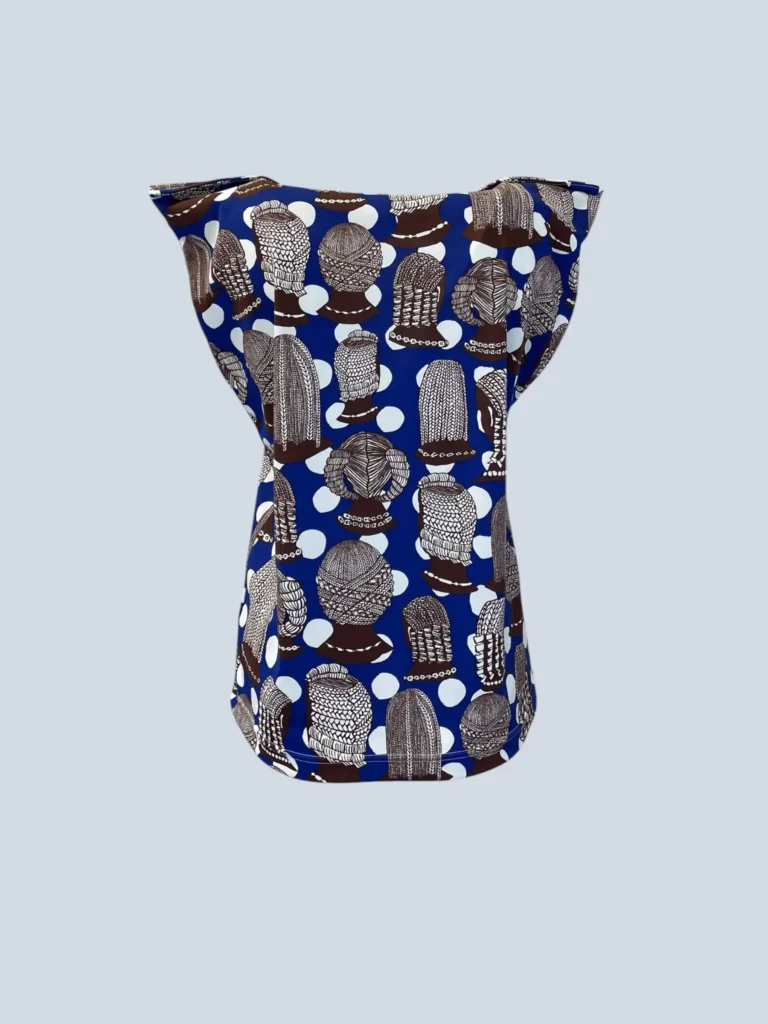 Geometric print cotton top, M., photo 3 of 6