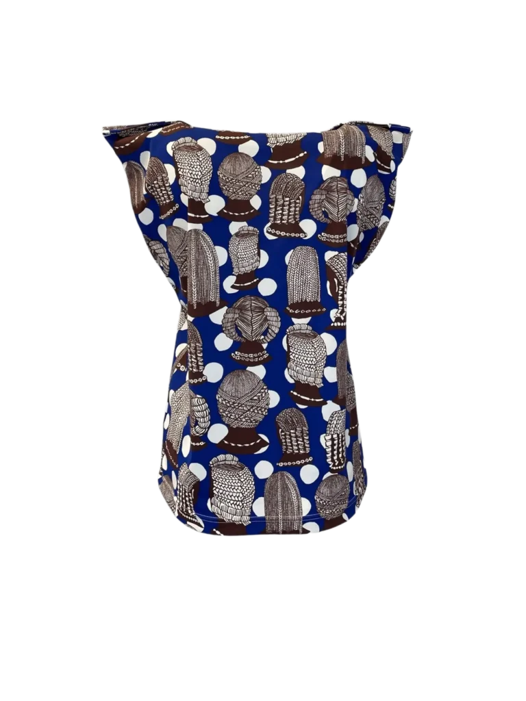 Geometric print cotton top, M., photo 3 of 6