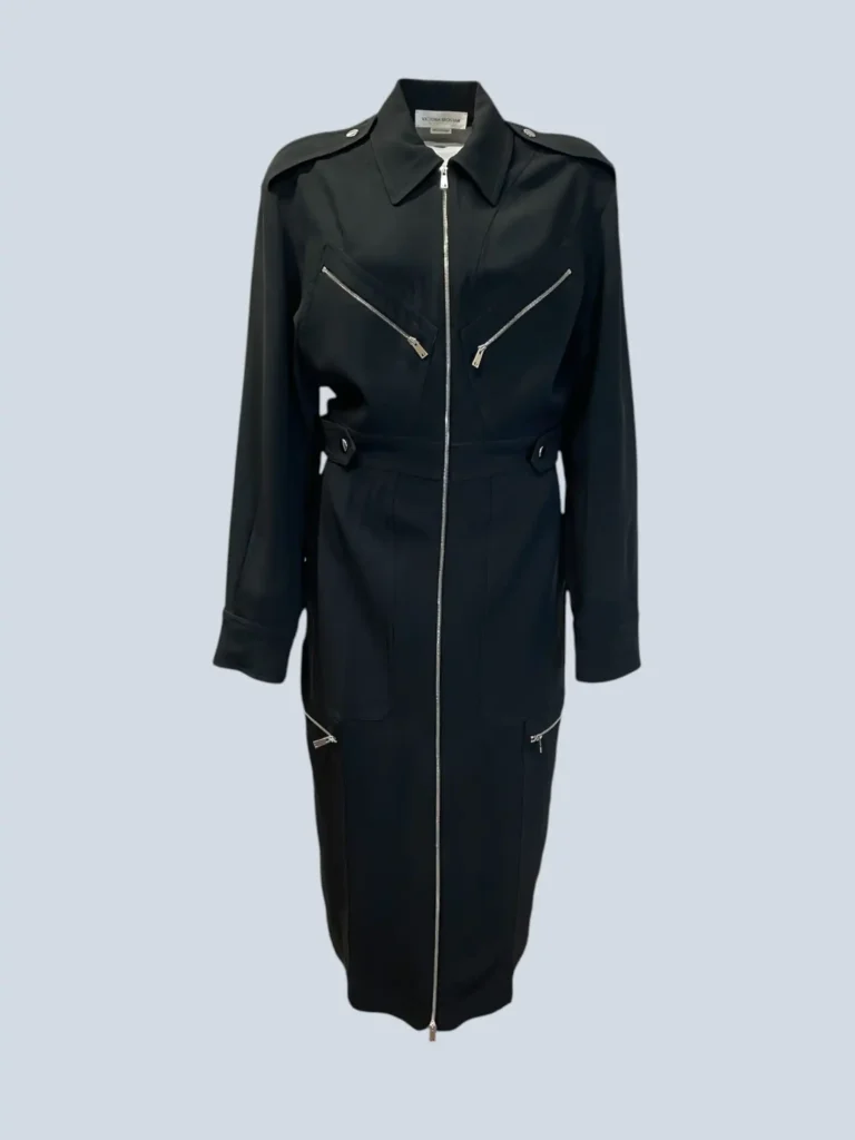 Abito midi in crêpe con zip, 40.
