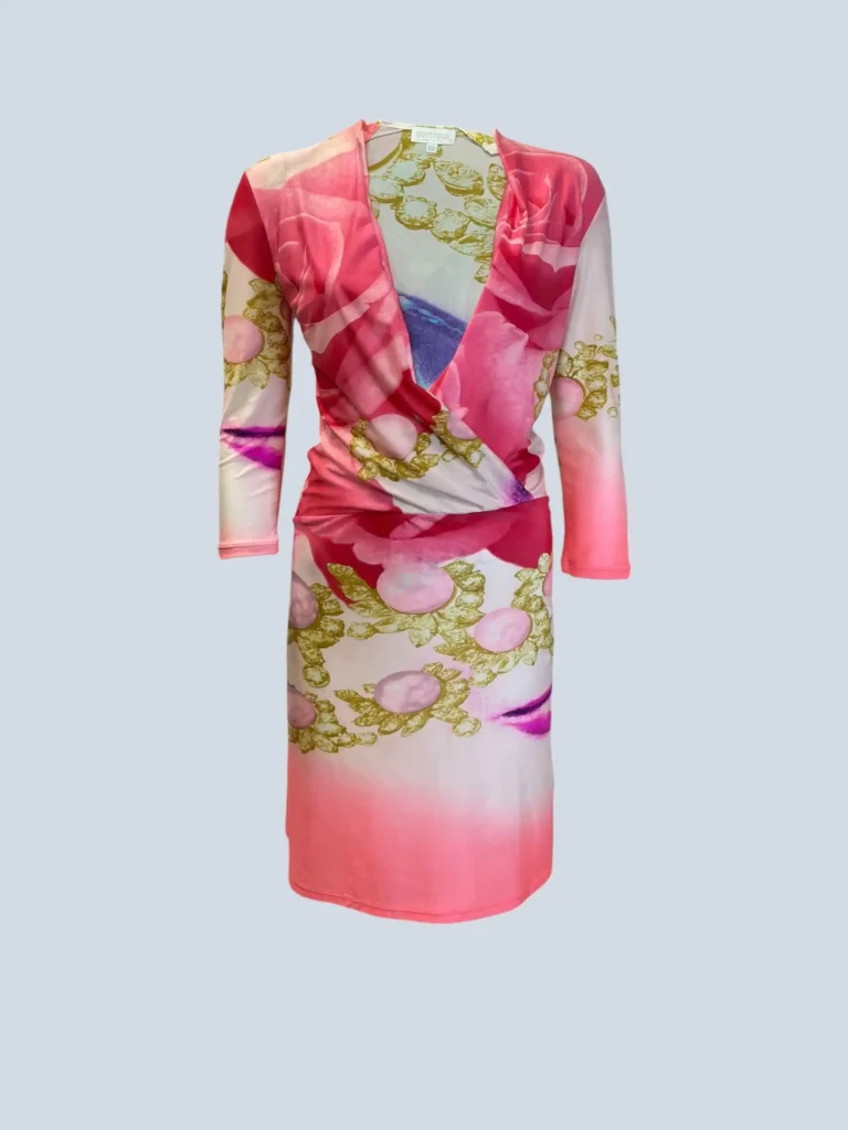 Abito midi con stampa occhi, XS.