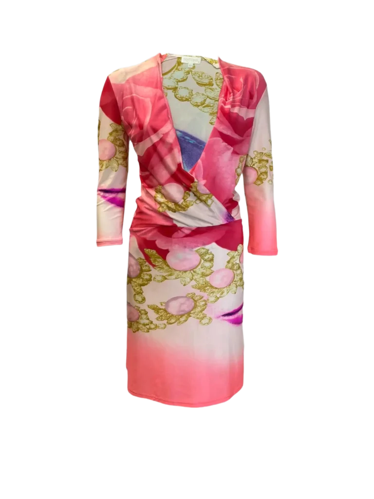 Abito midi con stampa occhi, XS.
