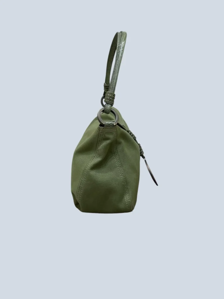 Garavani, borsa a spalla VLogo in canvas e lucertola., foto 3 di 8