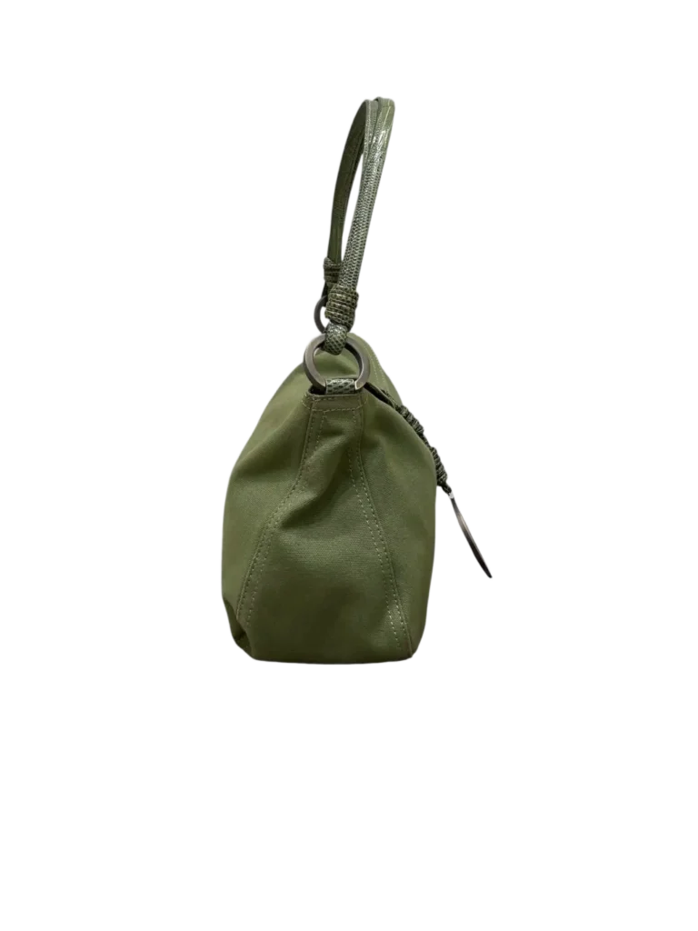Garavani, borsa a spalla VLogo in canvas e lucertola., foto 3 di 8