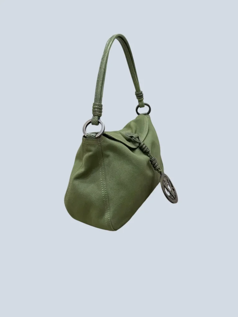 Garavani, borsa a spalla VLogo in canvas e lucertola., foto 2 di 8