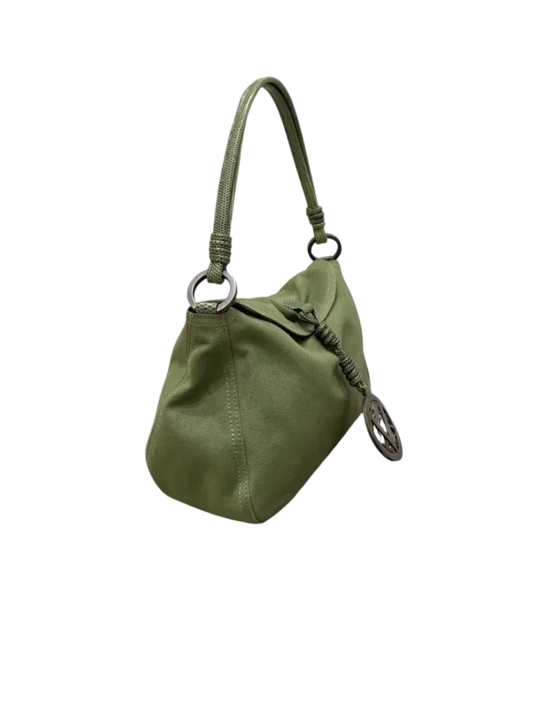 Garavani, borsa a spalla VLogo in canvas e lucertola., foto 2 di 8