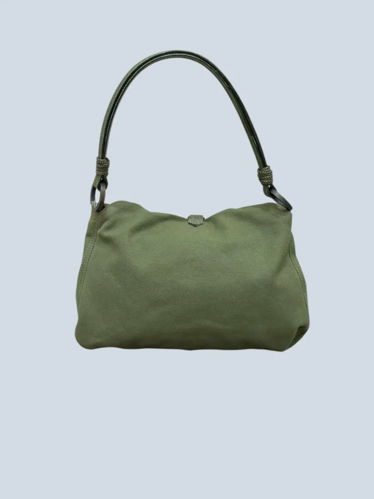 Garavani, borsa a spalla VLogo in canvas e lucertola., foto 4 di 8