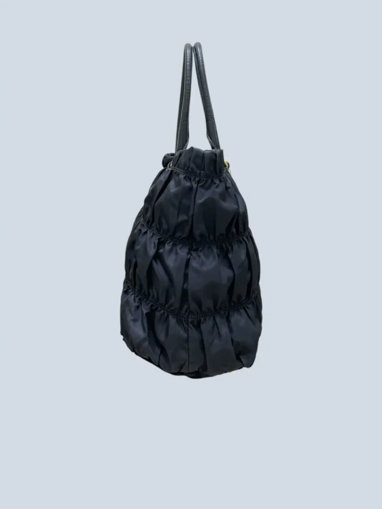 Borsa tote a spalla in nylon Gaufre e pelle., foto 3 di 12