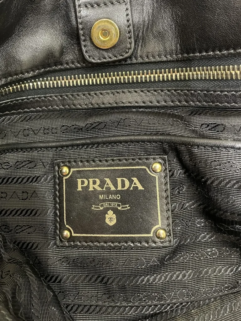 Borsa tote a spalla in nylon Gaufre e pelle., foto 7 di 12