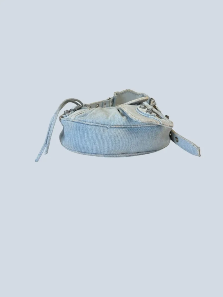 Borsa a spalla Le Cagole XS in denim e strass., foto 5 di 10