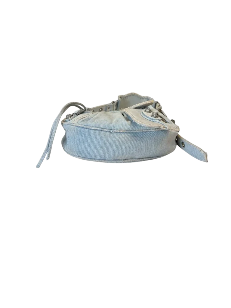 Borsa a spalla Le Cagole XS in denim e strass., foto 5 di 10