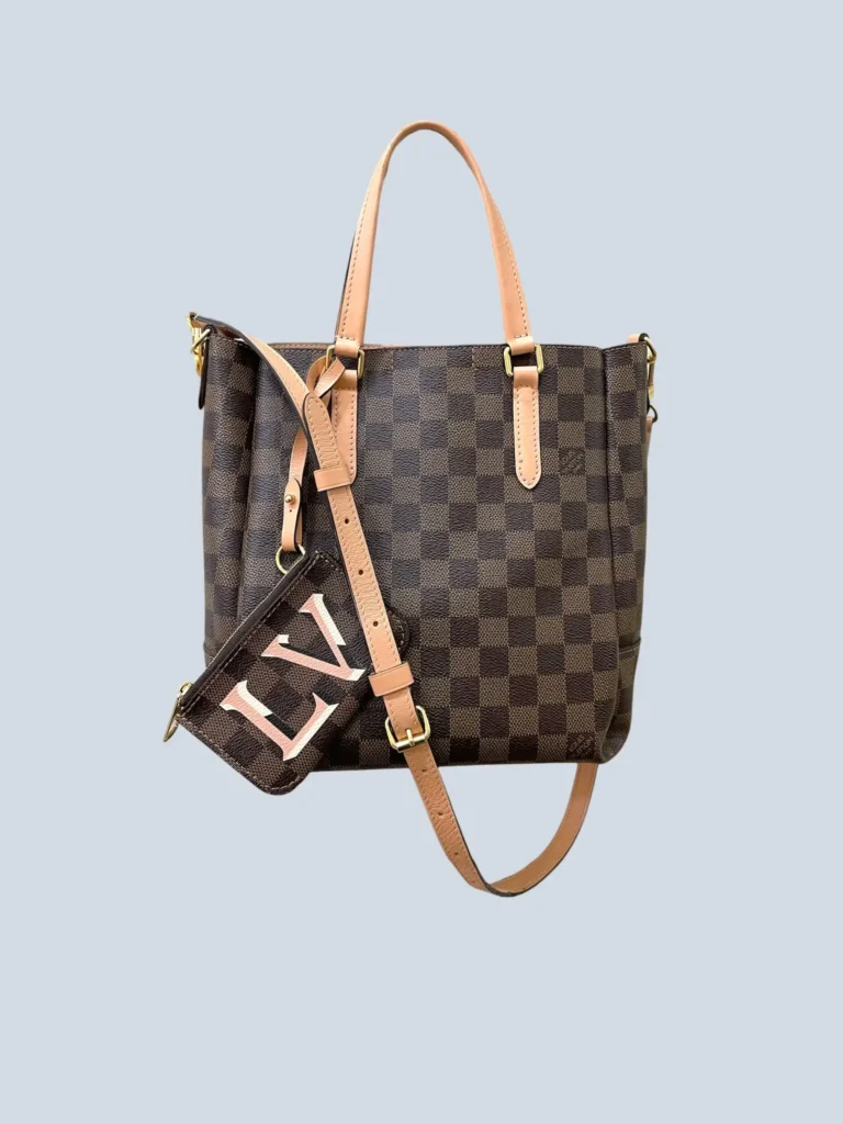 Borsa Belmont PM in tela Damier Èbène e pelle.