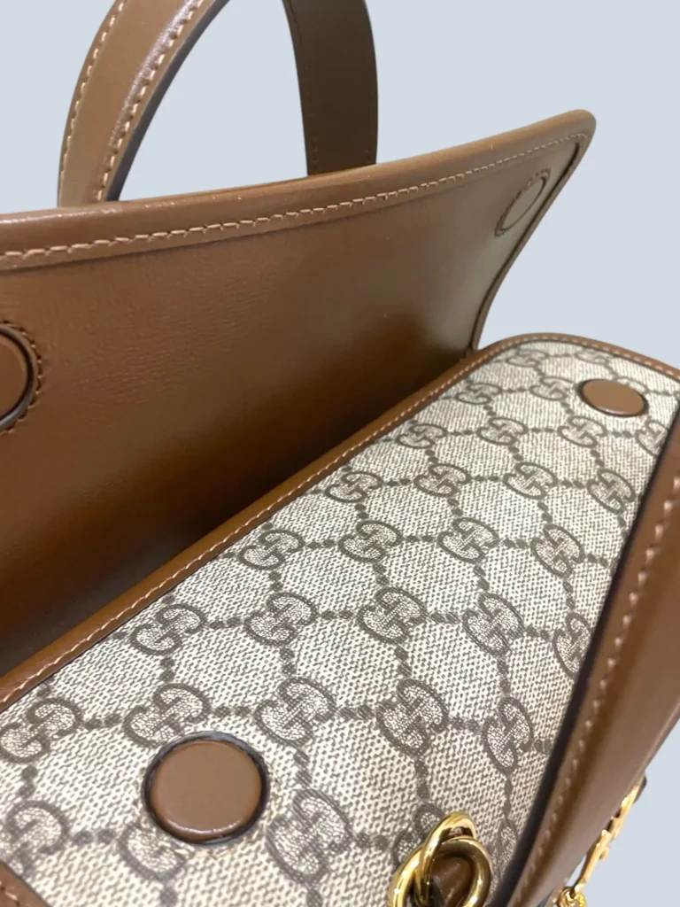 Borsa Horsebit 1955 in tela Monogram e pelle., foto 16 di 16