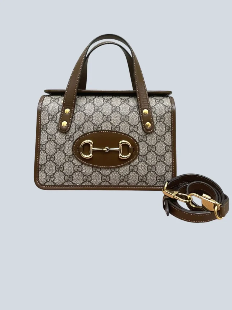 Borsa Horsebit 1955 in tela Monogram e pelle.