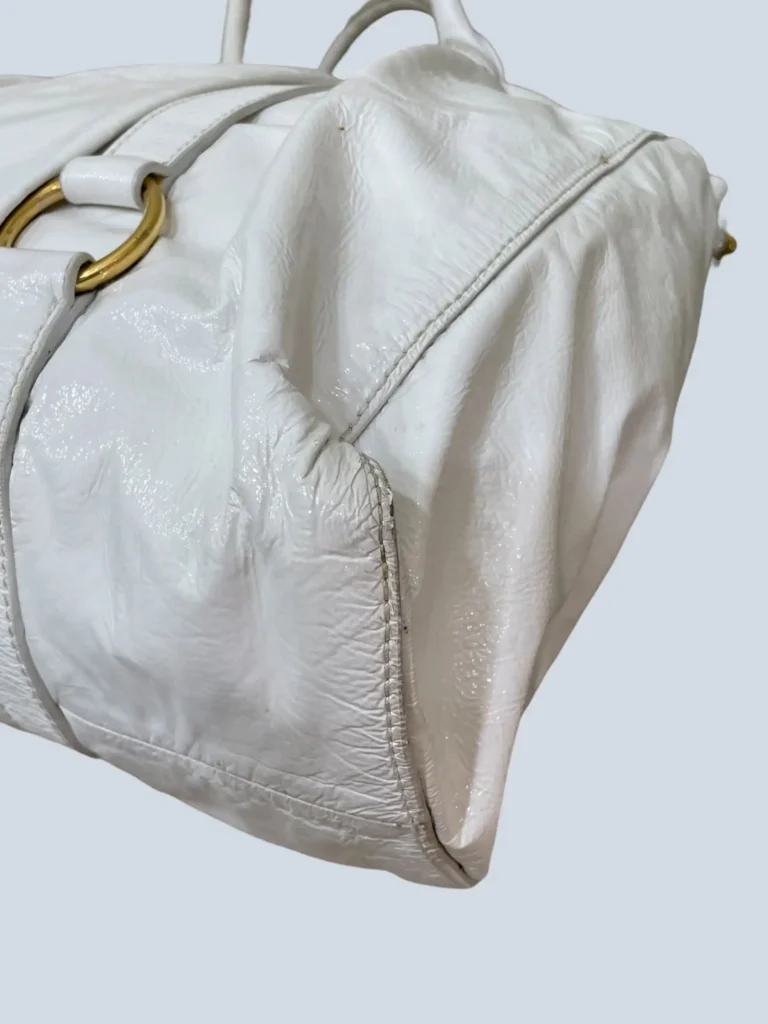 Borsa tote a tracolla in vernice Lux Ruched., foto 13 di 16