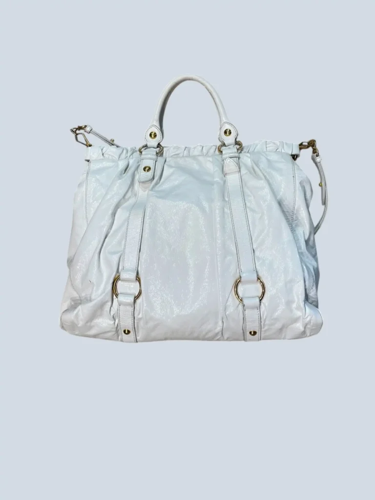 Borsa tote a tracolla in vernice Lux Ruched., foto 4 di 16