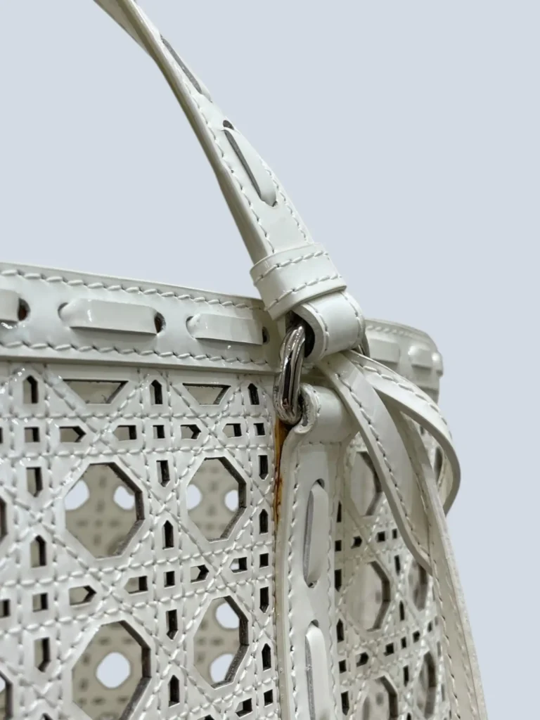 Borsa tote in pelle Cannage traforata e vernice., foto 14 di 18