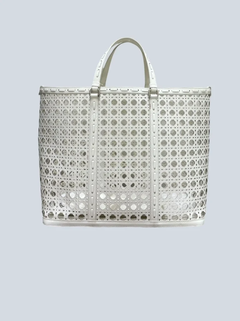 Borsa tote in pelle Cannage traforata e vernice., foto 5 di 18