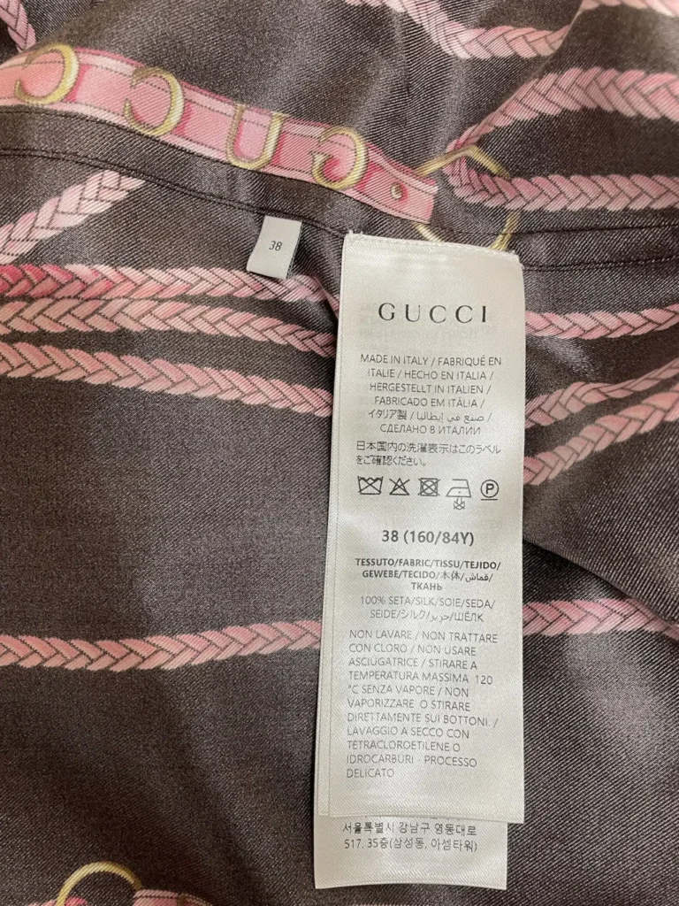 Camicia in seta con stampa morsetti, 38., foto 7 di 8