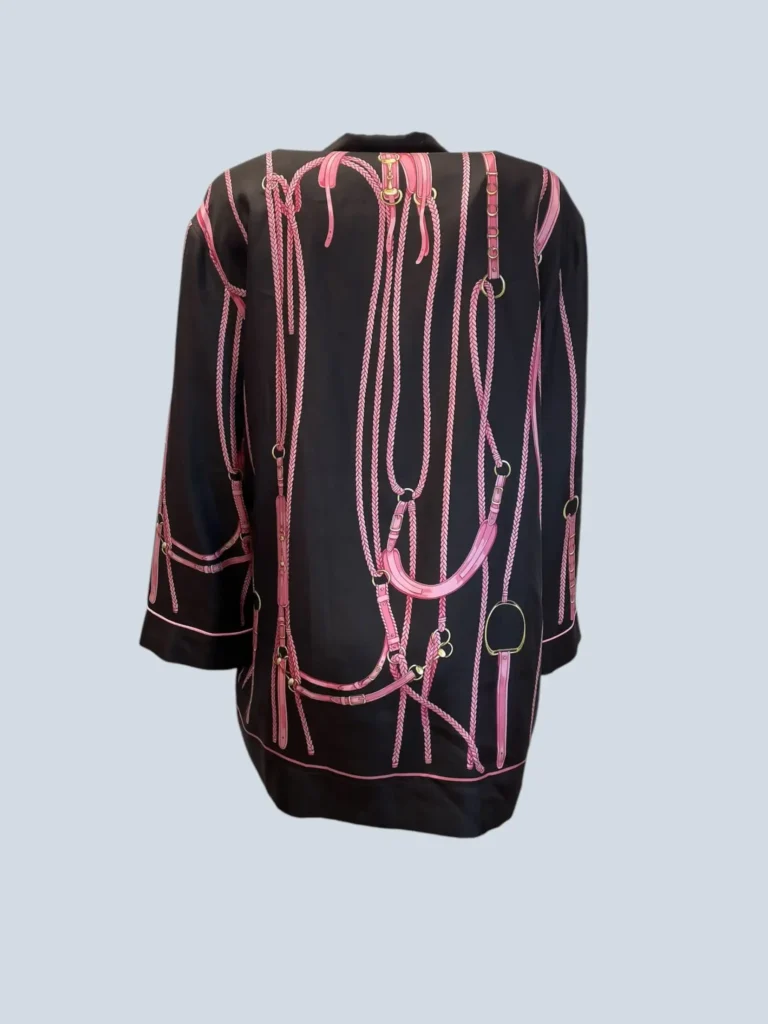 Camicia in seta con stampa morsetti, 38., foto 3 di 8