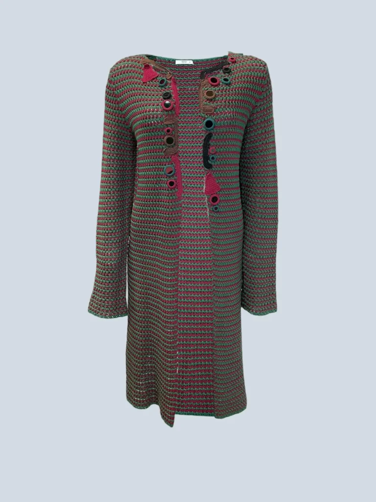 Cardigan lungo in cotone con applicazioni, 42.