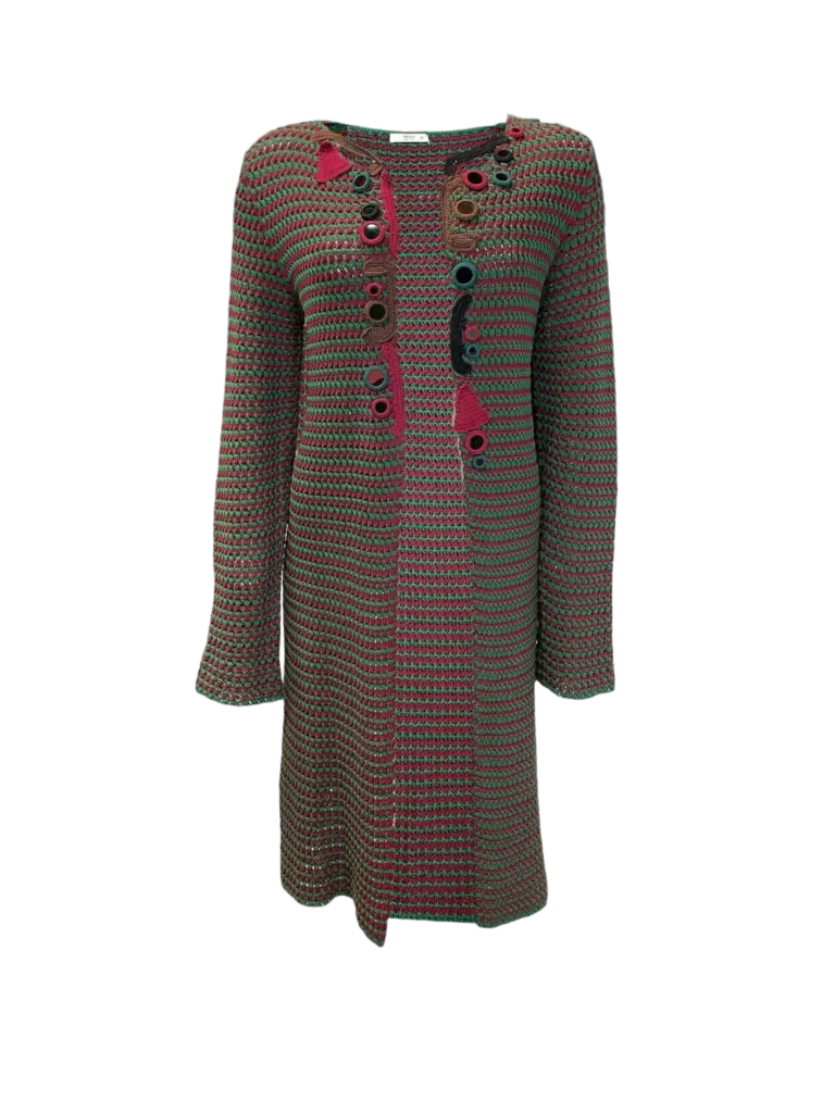 Long cotton cardigan with applications, 42.