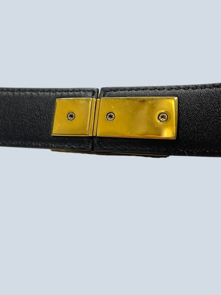 Cintura Charniere in pelle con logo, 75., foto 6 di 6
