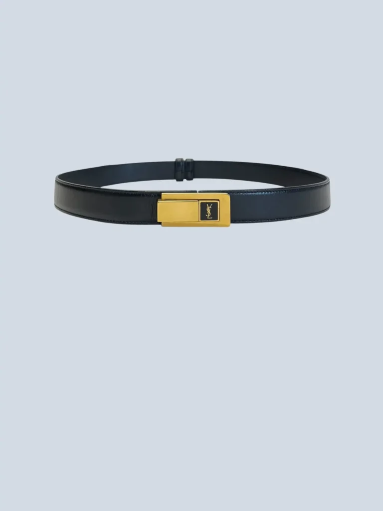 Cintura Charniere in pelle con logo, 75.