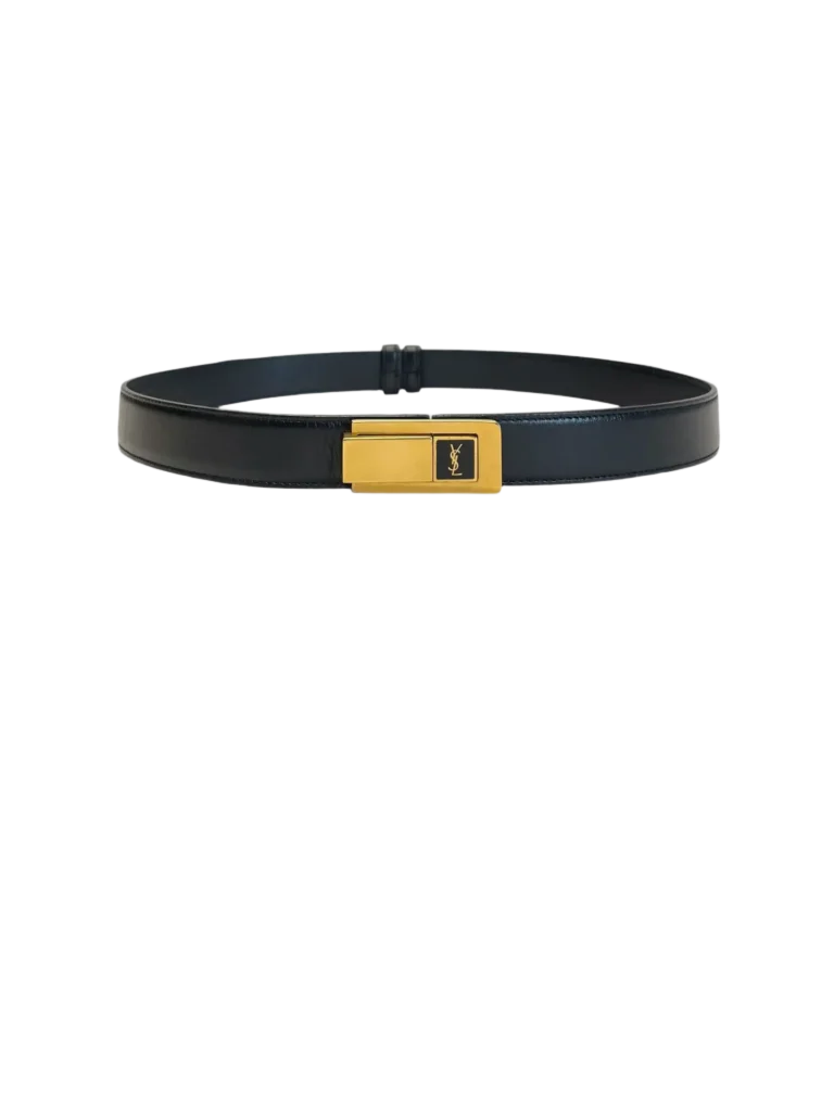Charniere leather logo belt, 75.