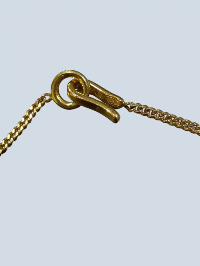 Metal necklace with CC pendant and pearls, photo 5 of 6