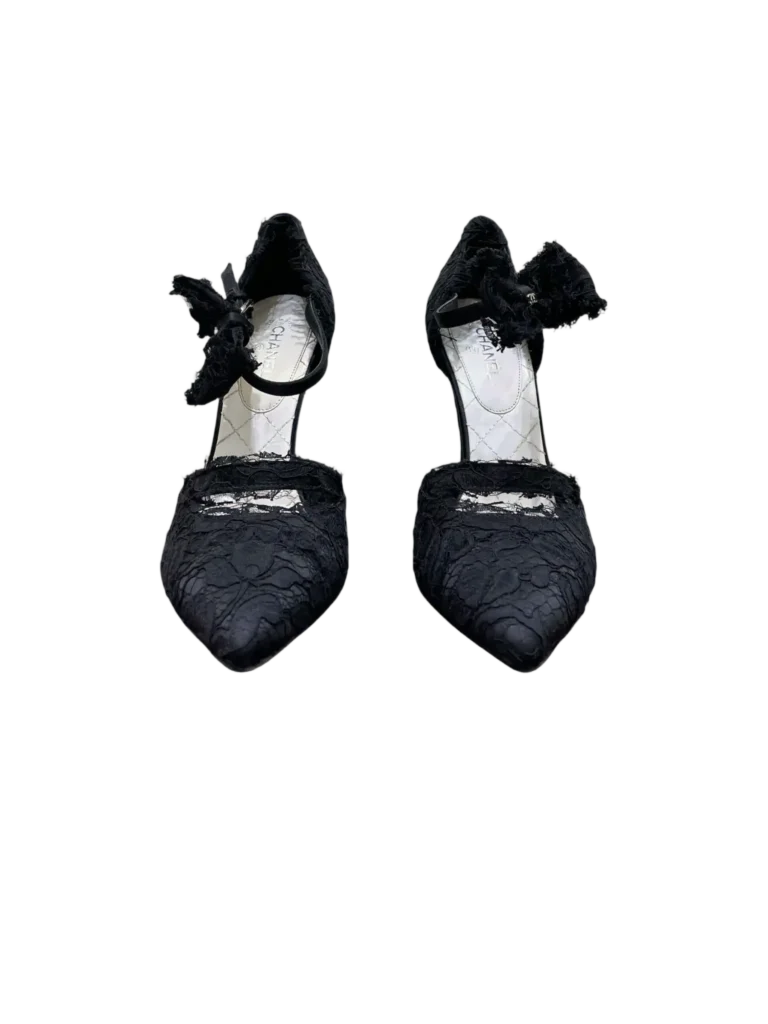 By Karl Lagerfeld, lace and leather bow pumps, 36,5C., photo 5 of 10