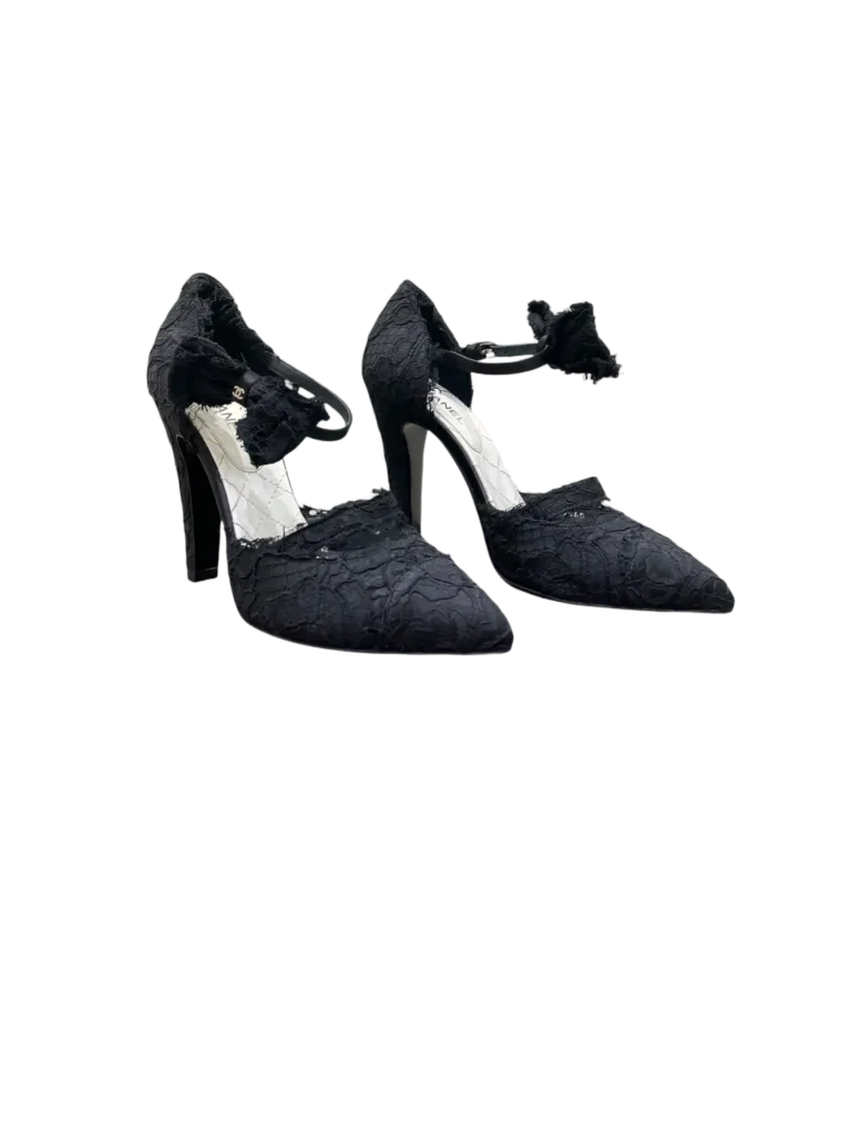 By Karl Lagerfeld, lace and leather bow pumps, 36,5C., photo 3 of 10