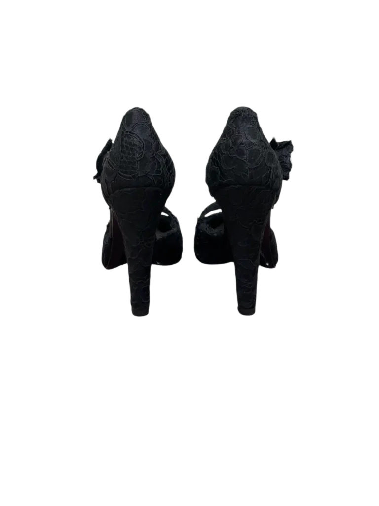 By Karl Lagerfeld, lace and leather bow pumps, 36,5C., photo 4 of 10
