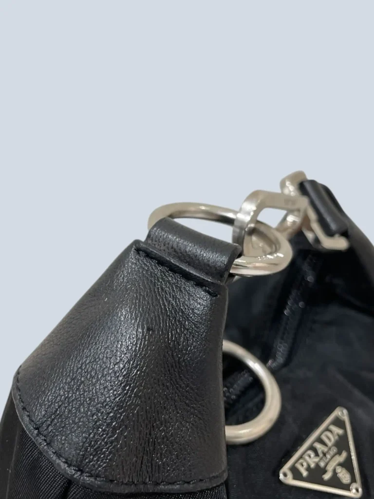 Mini bag a mano in nylon e pelle., foto 9 di 9