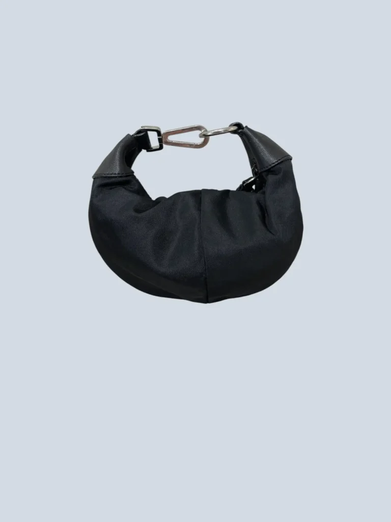Mini bag a mano in nylon e pelle., foto 4 di 9