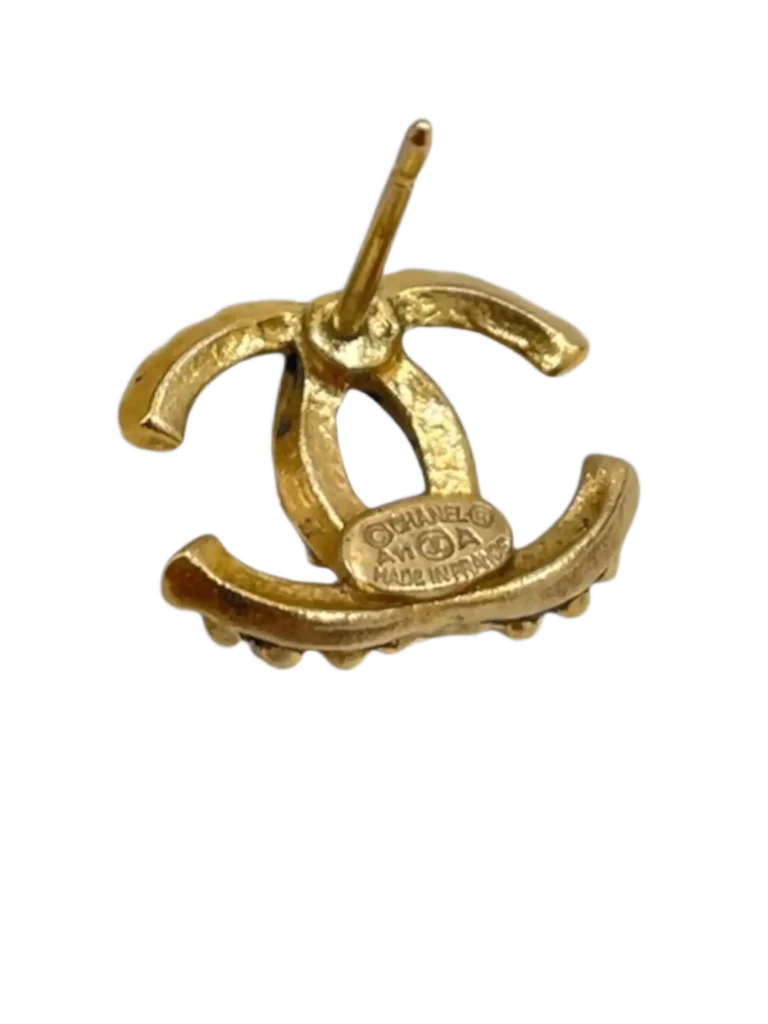 CC gold-plated metal earrings, photo 3 of 3