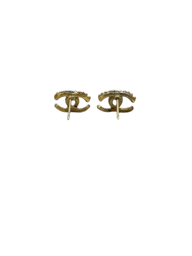 CC gold-plated metal earrings, photo 2 of 3