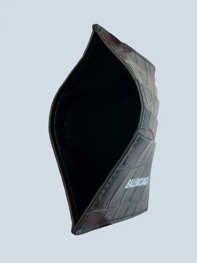 Croc-effect leather logo card holder, photo 3 of 5