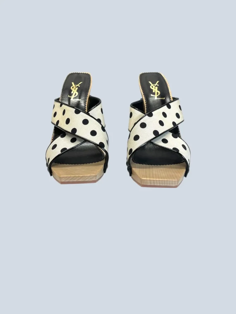 By Tom Ford, sandali a pois e vernice con tacco in legno, 39., foto 3 di 7