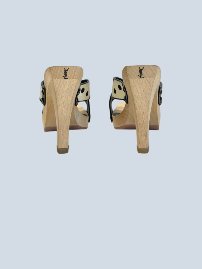 By Tom Ford, sandali a pois e vernice con tacco in legno, 39., foto 4 di 7