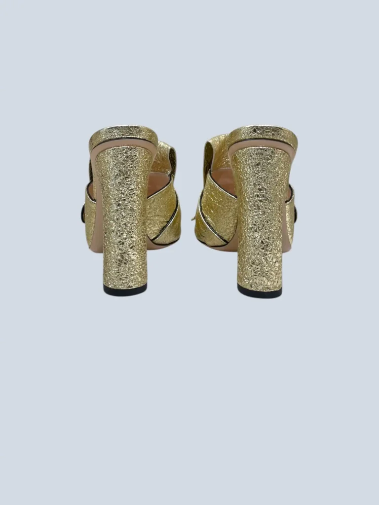 Sandali mules Marmont in pelle metallizzata, 38., foto 4 di 5
