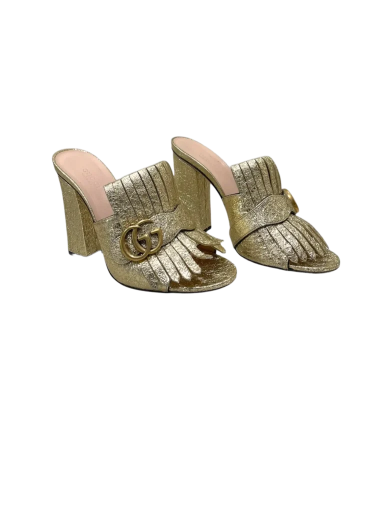 Sandali mules Marmont in pelle metallizzata, 38., foto 2 di 5