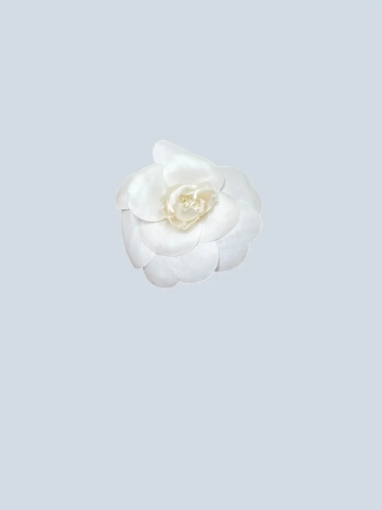 Fabric Camellia brooch, photo 2 of 4