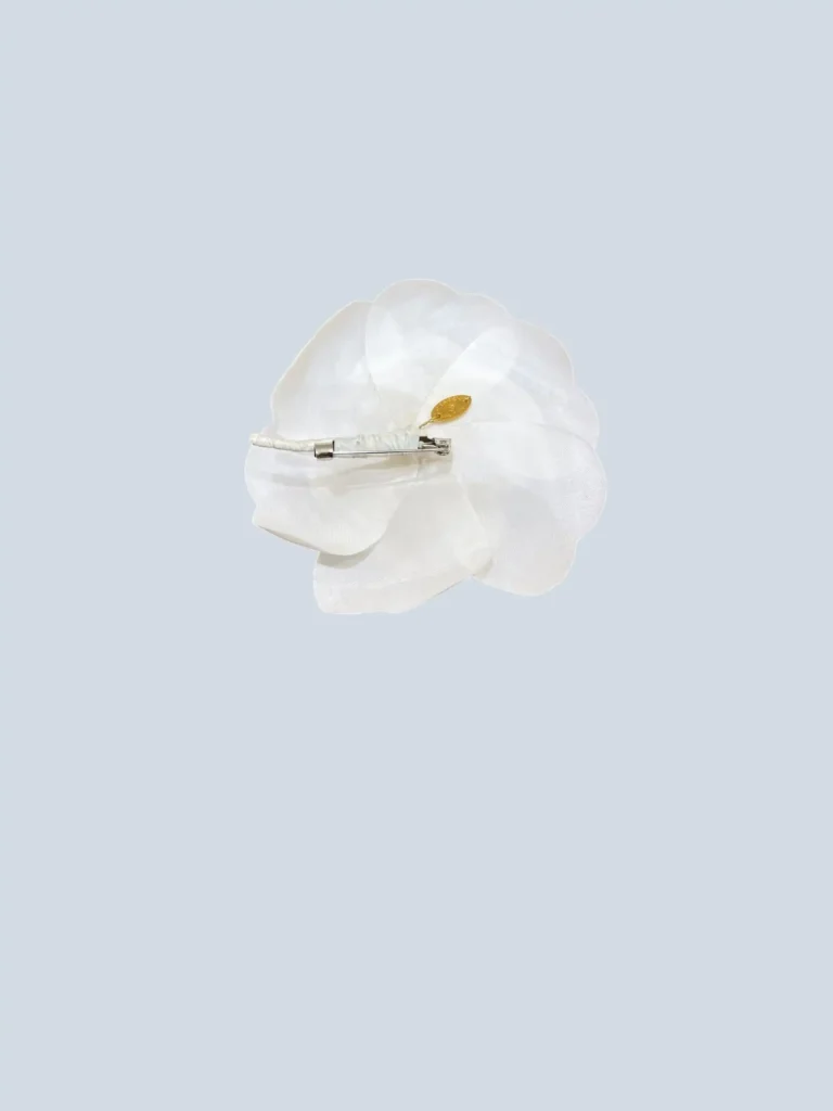 Fabric Camellia brooch, photo 3 of 4