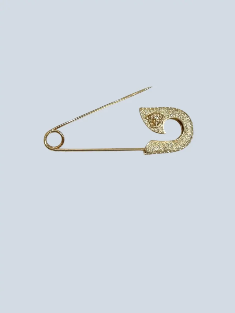 Spilla Safety Pin in metallo e cristalli., foto 2 di 5